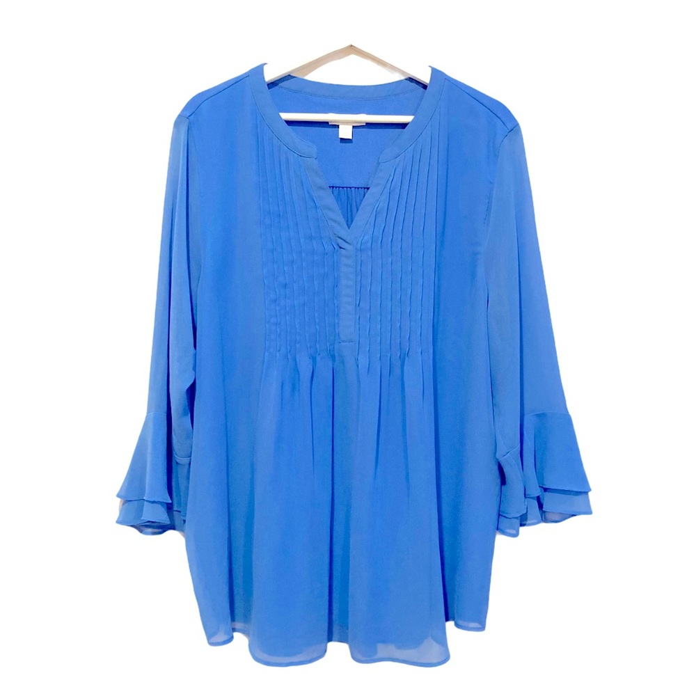 CHARTER CLUB PINTUCK BLOUSE WITH BELL SLEEVES